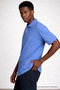 Men's Short Sleeve Loose A-Blue Polo Collar T-Shirt - 4