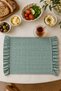 2-Piece 100% Dak Linen Ruffle Detailed American Service/Supla Green Checked - 2