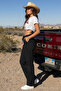 Women's Casual Summer Black Linen Pants - 2