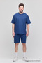 Men's Set of 2 Relaxed Fit Comfortable Fit Lettering Indigo Sweatpants Set - 7