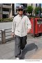 Men's Relax Fit Striped L.White Casual Linen Shirt - 5