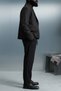 Men's Black Linen Pants with Elastic Waist - 2