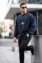 Men's Usa Print Comfort Navy Blue Sweatshirt - 3