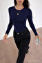 Women's Long Sleeve Crew Neck Slim Fit 3-Piece Blouse - 7