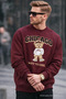 Chicago Bear Embroidered Retro City Men's Burgundy Sweatshirt - 2