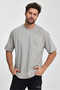 Men's Oversized Fit Thick Fabric Textured Crew Neck T-shirt - 3