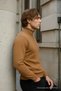 Men's High Neck Premium Brown Knit Sweater - 6