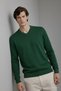 Men's Winter Loose Green V-Neck Knit Sweater - 2