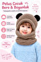 Coffee Color Panda Kids Hat - Welsoft Plush, Hoodie and Windproof