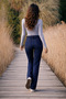 Women's Trendy Crew Neck Slim Fit Gray Stylish Blouse - 2