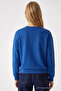 Women's Star Printed Blue Casual Sweatshirt - 5