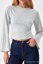 Women's Body-Hugging Knitted Gray Casual Blouse - 5