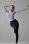 Women's Long Sleeve Crew Neck Gray Blouse