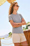 Women's Short Sleeve Cotton M.Gray T-Shirt - 2