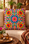 Colorful Bohemian Style Decorative Throw Pillow Covers Set of 4 Digital Printed Living Room Sofa Pillow Covers - 2
