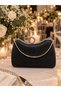 Women's Stylish Hand and Shoulder Clutch Portfolio Silver Case Black Stone Evening Dress Bag - 4