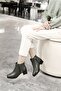 KHAKI FLOTER Gön Genuine Leather Round Toe Heeled Rubber Sole Zippered Women's Daily Boots 51460 - 2