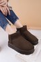 Ypr 8391 Brown Suede Water Repellent Women's Boots with Fur Inside - 4