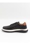 2228 Black Genuine Leather Casual Men's Sneakers - 3