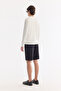 Men's Ecru Crew Neck Easy-Ironing Wrinkle-Resistant Regular Fit Sweater A61Y5002 - 4