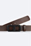 Men's Brown Classic Buckle 100% Leather Belt B009309 - 2