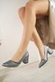 Bln 414-2 Platinum Thick Heel Women's Stiletto - 4
