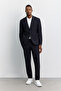 Men's Navy Blue Mono Collar Wrinkle-Free Technical Fabric Comfort Slim Fit Jacket A62Y4009 - 7