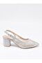 Özma 4045 Silver Heeled A. Open Women's Shoes - 5