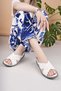 D25Ys 2525 White Genuine Leather Women's Sandals - 4