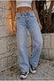 Women's Vintage Effect High Waist Stretchy Wide Leg Jeans - 7