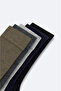 Men's Black-Navy Blue-Grey-Anthracite-Khaki 5-Piece Socks B008560 - 2
