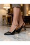 Gabbel 205 Black Patent Leather Heeled Women's Sandals - 3
