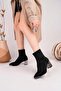 Senyo 865 Black Satin Stretch Mirror Heel Women's Boots