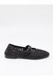 Ceylan 3501 Black Straw Knitted Women's Ballerinas - 5