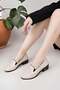 24604 Beige Genuine Leather Heeled Women's Shoes - 4