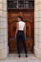 Yüksel High Waist Narrow Leg Trousers with Pockets - 4