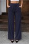 Women's Velcro Fastening High Waist Wide Leg Lycra Pants - 2