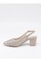 Özma 4045 Gold Heeled A. Open Women's Shoes - 7