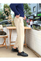 Belt Detailed Italian Cut Fabric Trousers Cream - 3