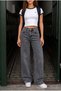 Smoked High Waist Wide Leg Lycra Palazzo School Trousers - 2