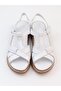 D26Ys 2590 White Genuine Leather Padded Women's Sandals - 8