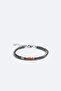Men's Burgundy Agate and Hematite Stone Bracelet B009627