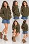 Unisex Children's Plush Tedy Lined Khaki Jacket Coat, Size 1, You Can Choose a Size Larger