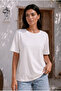 Women's Round Neck Relaxed Fit Short Sleeve Basic T-Shirt - 3