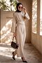 High Collar Pleated Detailed Pocketed Belted Strawberry Jumpsuit - Mink - 3