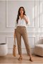 Women's High Waist Lycra / Stretchy Carrot Cut Fabric Pants - 2