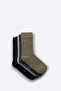 Men's Black-Navy Blue-Grey-Anthracite-Khaki 5-Piece Socks B008560 - 4
