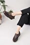 42631 Brown Genuine Leather Bone Protrusion Women's Shoes - 3
