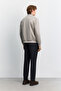 Men's Light Gray Bomber Collar Suede Textured Seasonal Comfort Fit Coat B006045 - 5
