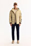 Men's Beige Hooded Goose down Water Repellent Windproof -10 Degree Resistant Regular Fit Puffer Coat - 8